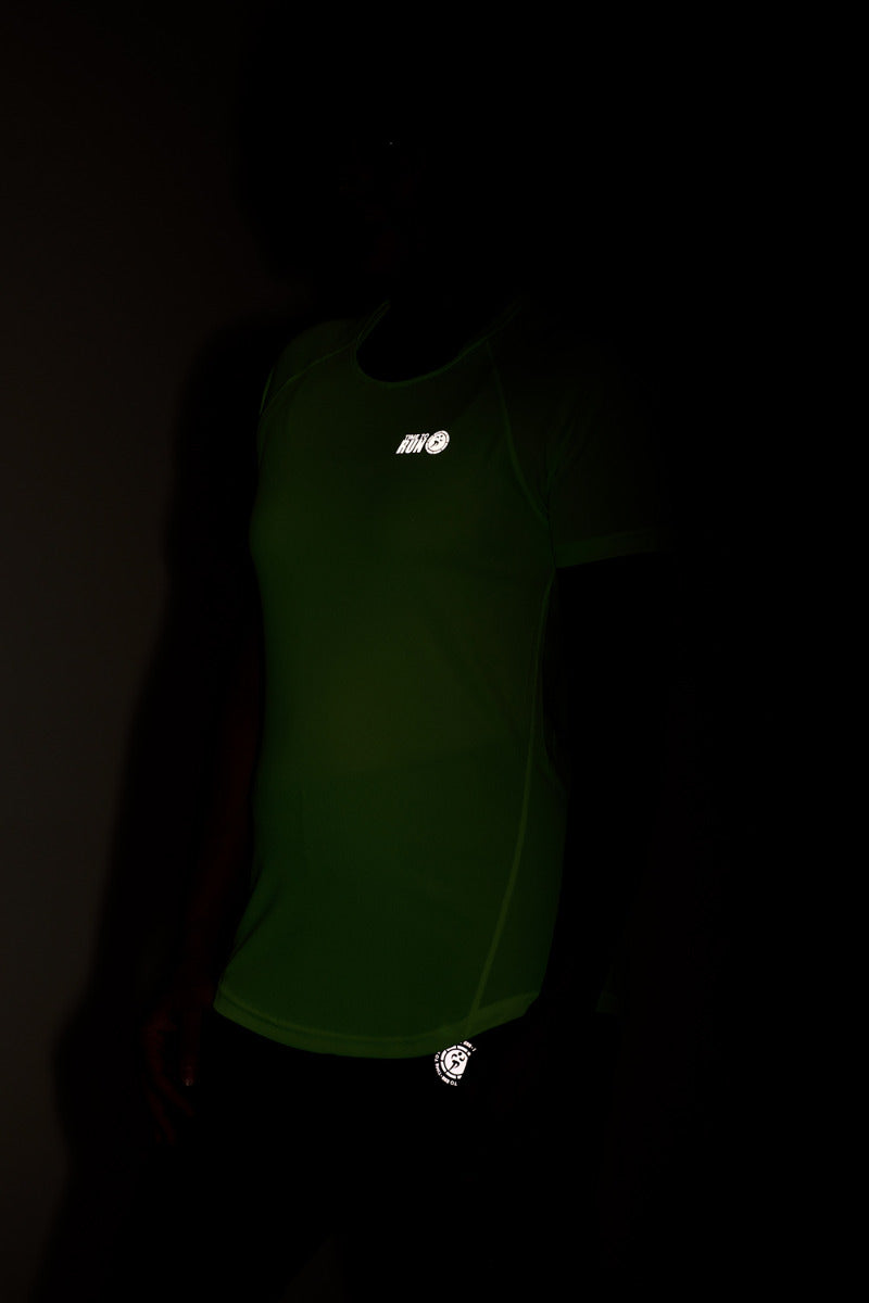 Women's Spirit Short Sleeved Training Running T Shirt-Lime-Charcoal