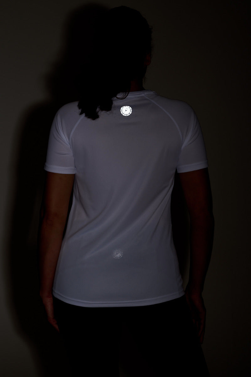 Women's Spirit Short Sleeved Training Running T Shirt-White-Charcoal