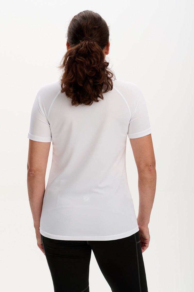 Women's Spirit Short Sleeved Training Running T Shirt-White-Charcoal