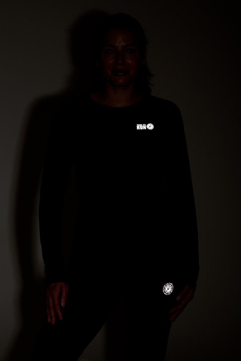 Women's Spirit Long Sleeved Training Running T Shirt-Midnight-Charcoal