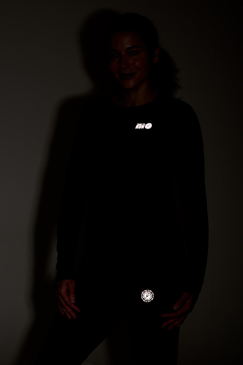 Women's Spirit Long Sleeved Training Running T Shirt-Midnight-Charcoal