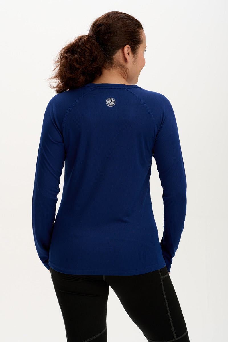 Women's Spirit Long Sleeved Training Running T Shirt-Midnight-Charcoal