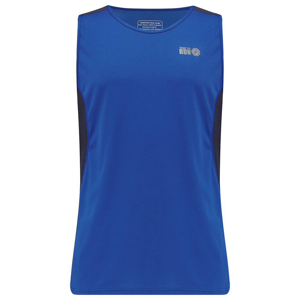 Men's Pace Spirit Running Vest-New Blue-Charcoal