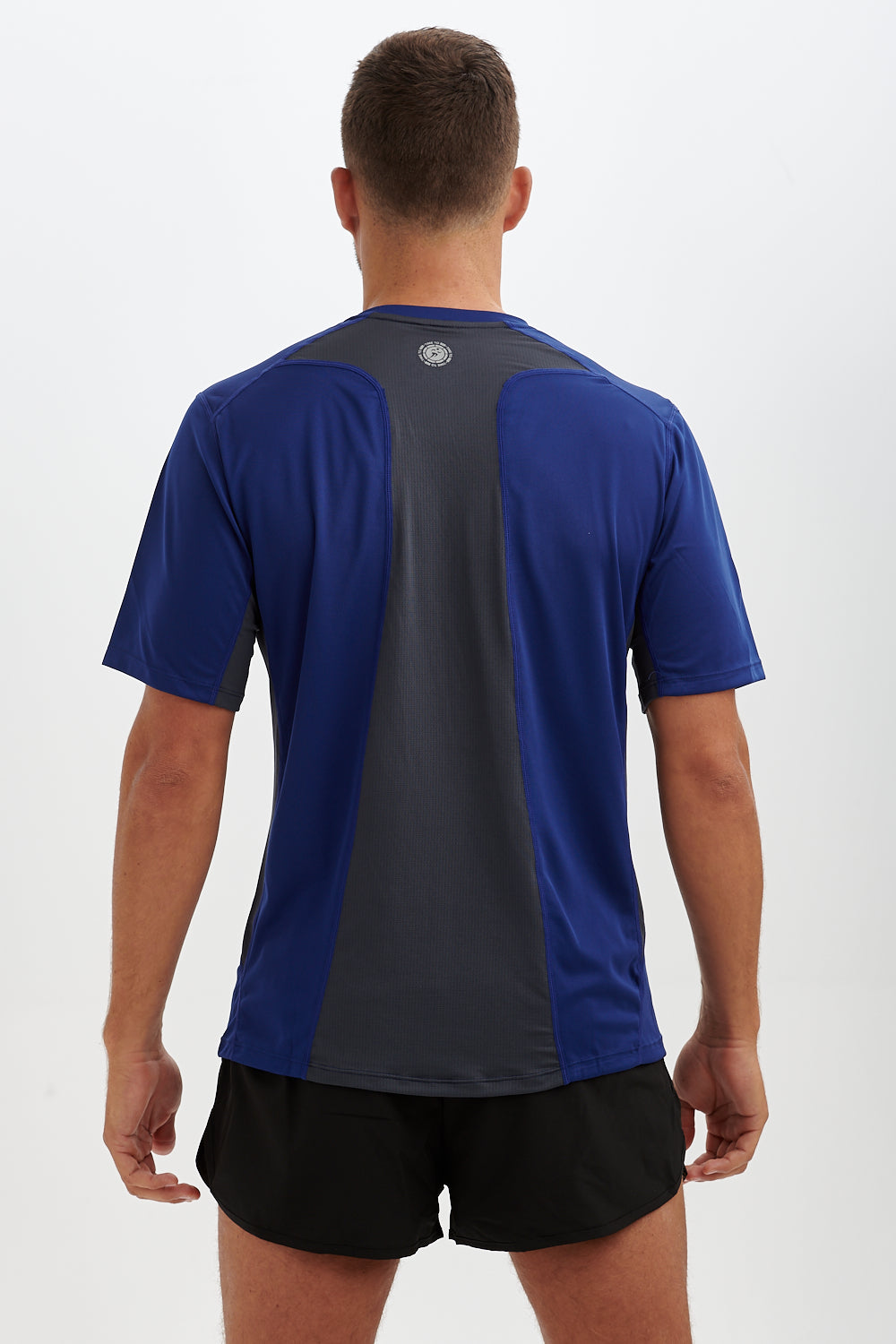Men's Pace Spirit Short Sleeved Running T Shirt-Midnight-Charcoal