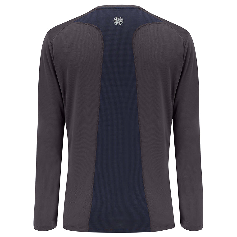 Men's Pace Spirit Long Sleeved Running T Shirt-Sword Grey-Charcoal