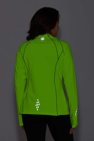 Women's Long Sleeve Thermal Running Top - Lime Green