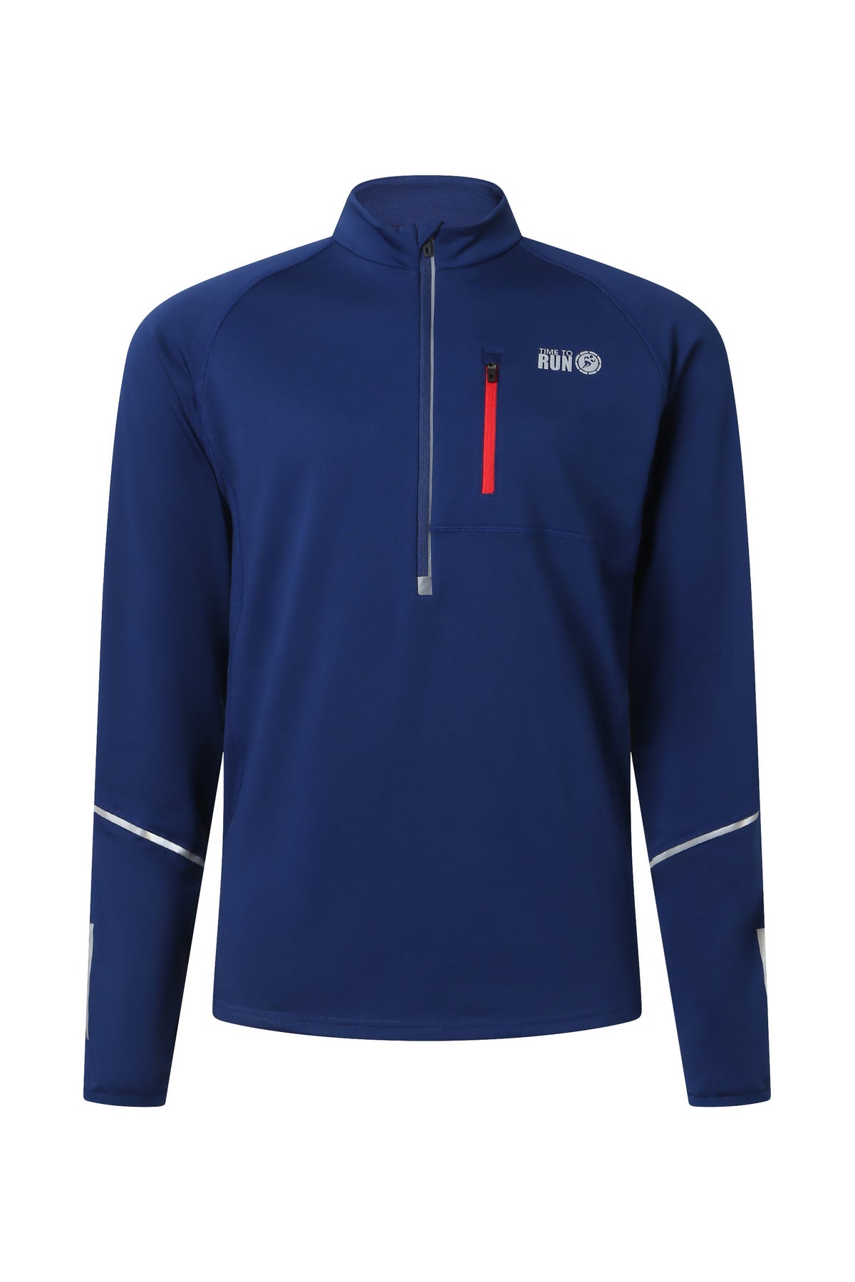 Men’s zip neck running top front product view