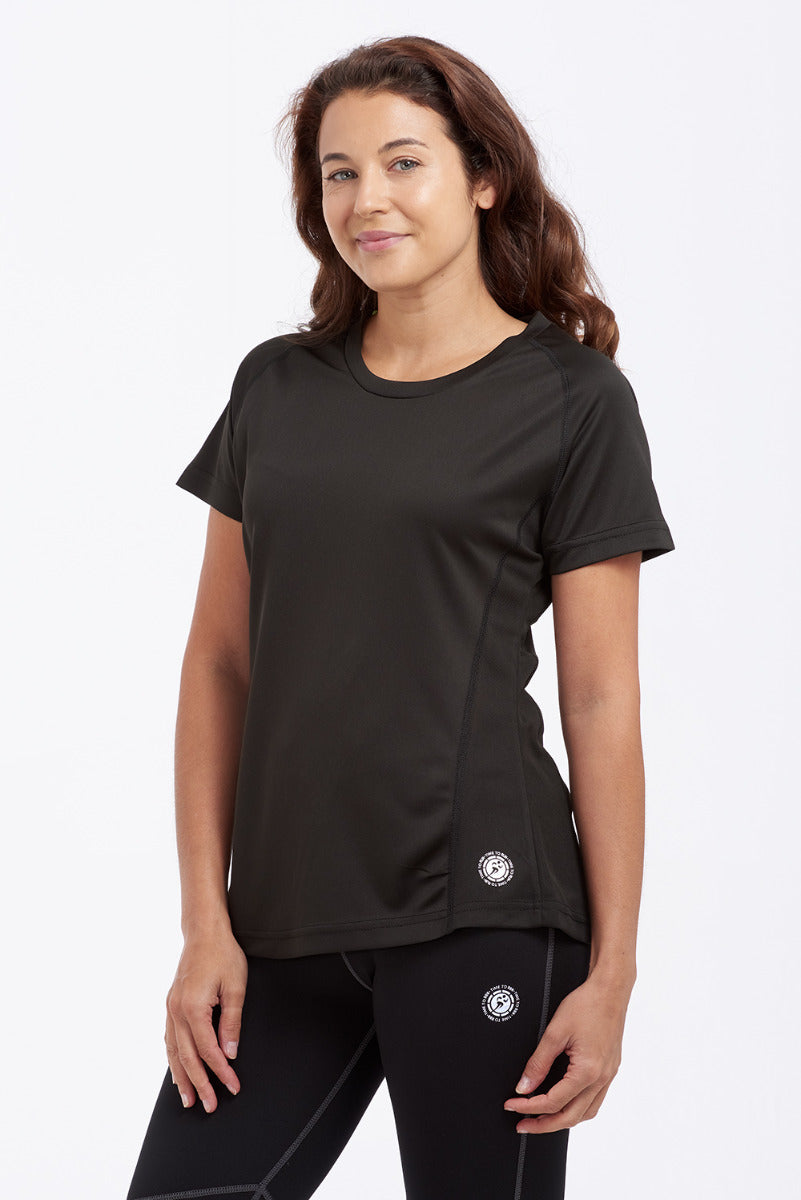 Women's Favourite Short Sleeved Running T Shirt-Black