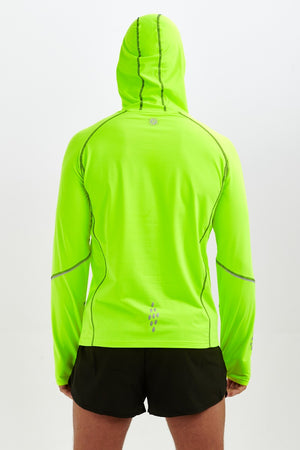 Men's Running Hoodie Jacket Thermal Lime Green