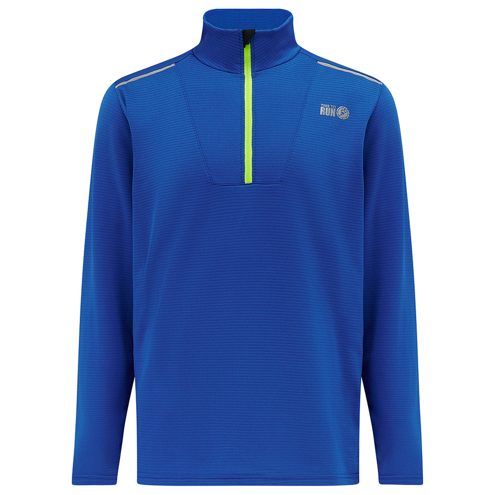 Running Shirt For Men With Half Zip - Lightweight - Thermal - Breathable Grid Fabric Fabric - Barents Blue