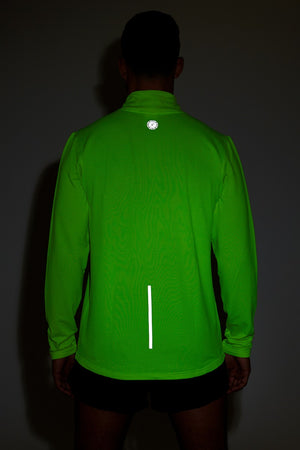 Men's Lightweight Thermal Running Top - Lime Green