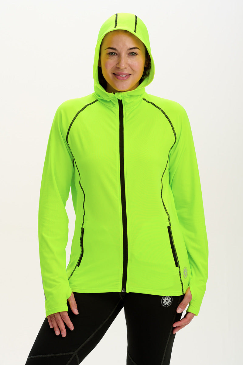 Women's Running Hoodie - Thermal Lime