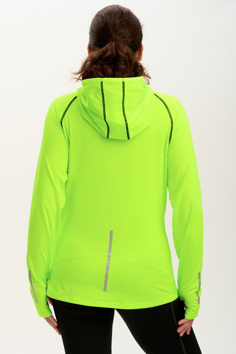 Women's Running Hoodie - Thermal Lime