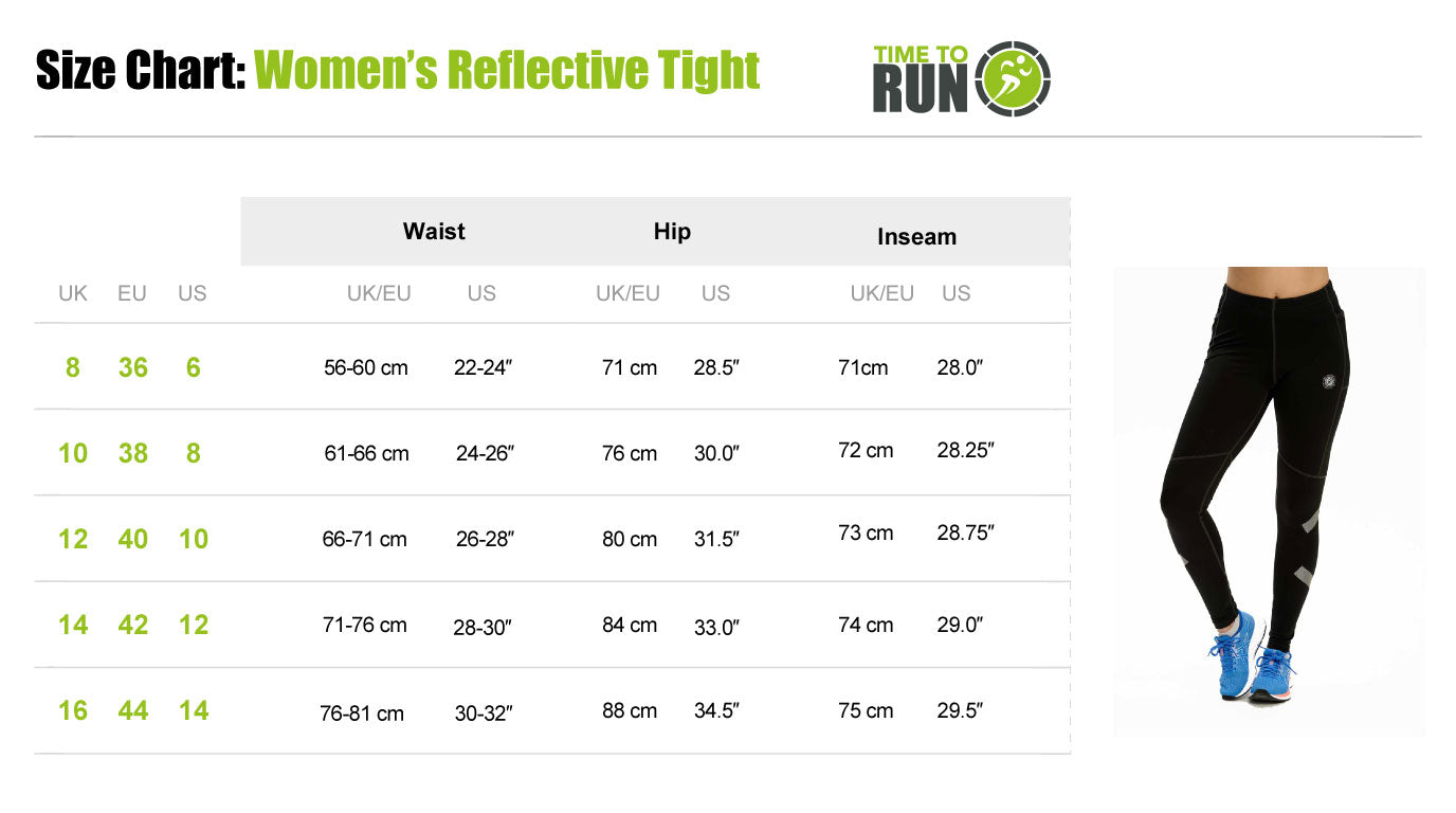 Women's Pro Spirit Reflective Running Tights With Pockets-Ebony