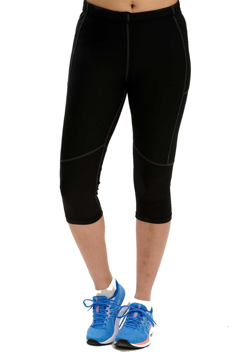 Women's Pro Spirit Capri Running Tights Ebony
