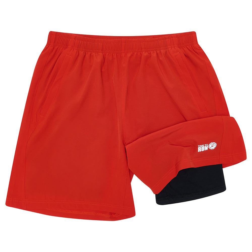 Men's Twin Skin Trail Spirit Running Short Lava