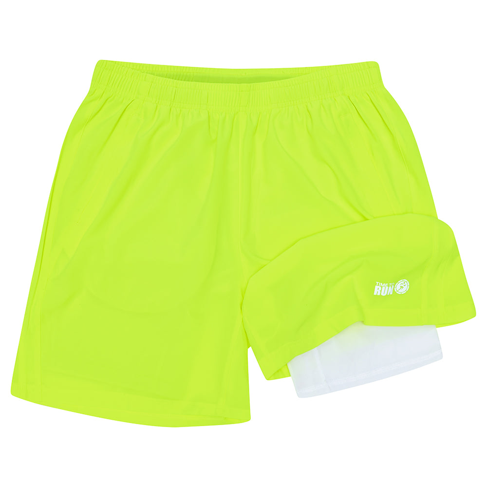 Men's Twin Skin Trail Spirit Running Short Lime