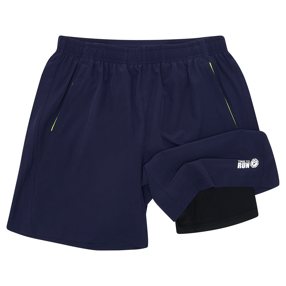 Men's 2-in-1 Shorts - Navy Blue