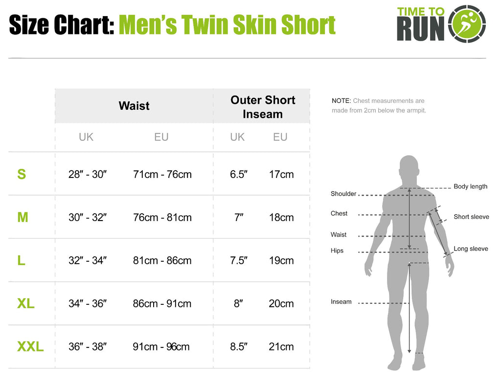 Men's Twin Skin Trail Spirit Running Short Black