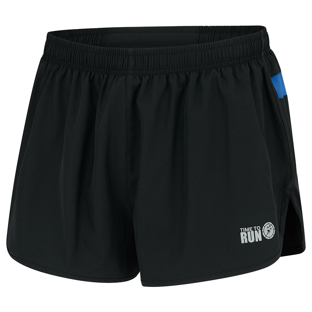 Men's 2.5" Split Pace Spirit Running/Gym/Athletic Shorts-Black/Caspian