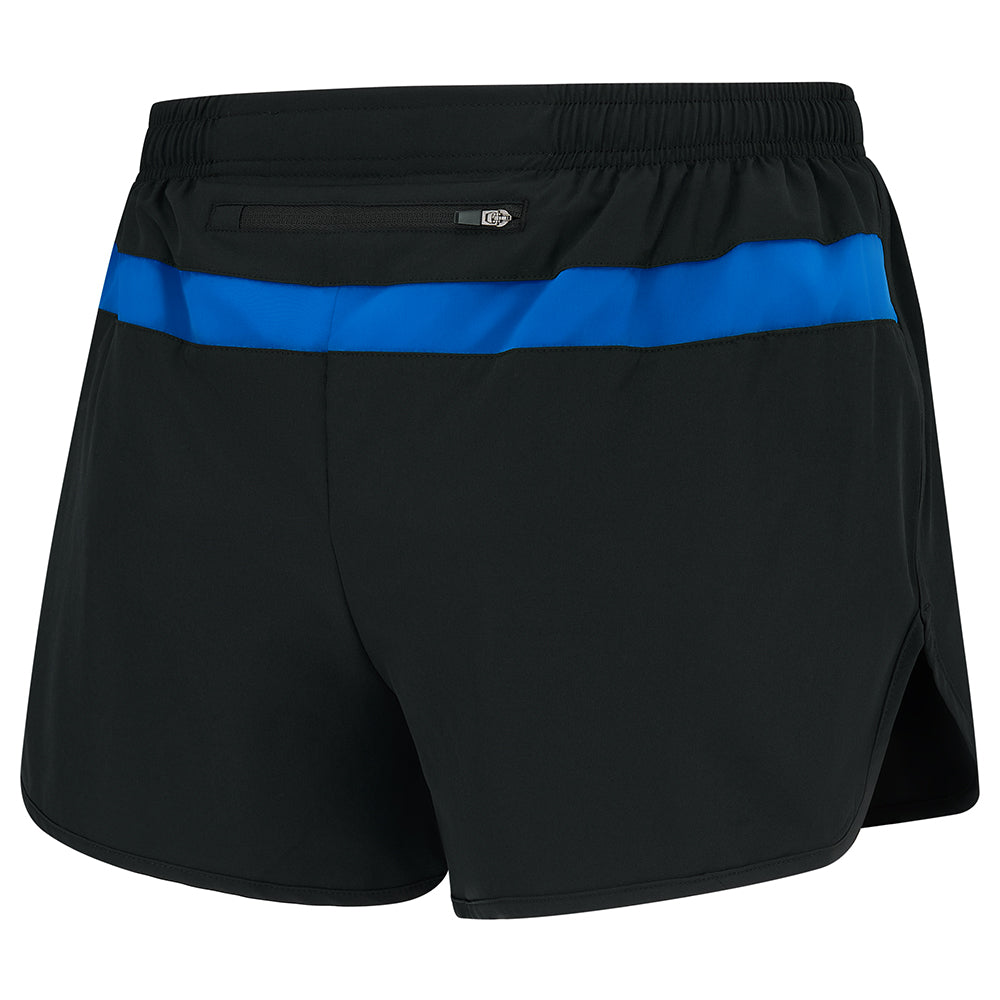Men's 2.5" Split Pace Spirit Running/Gym/Athletic Shorts-Black/Caspian