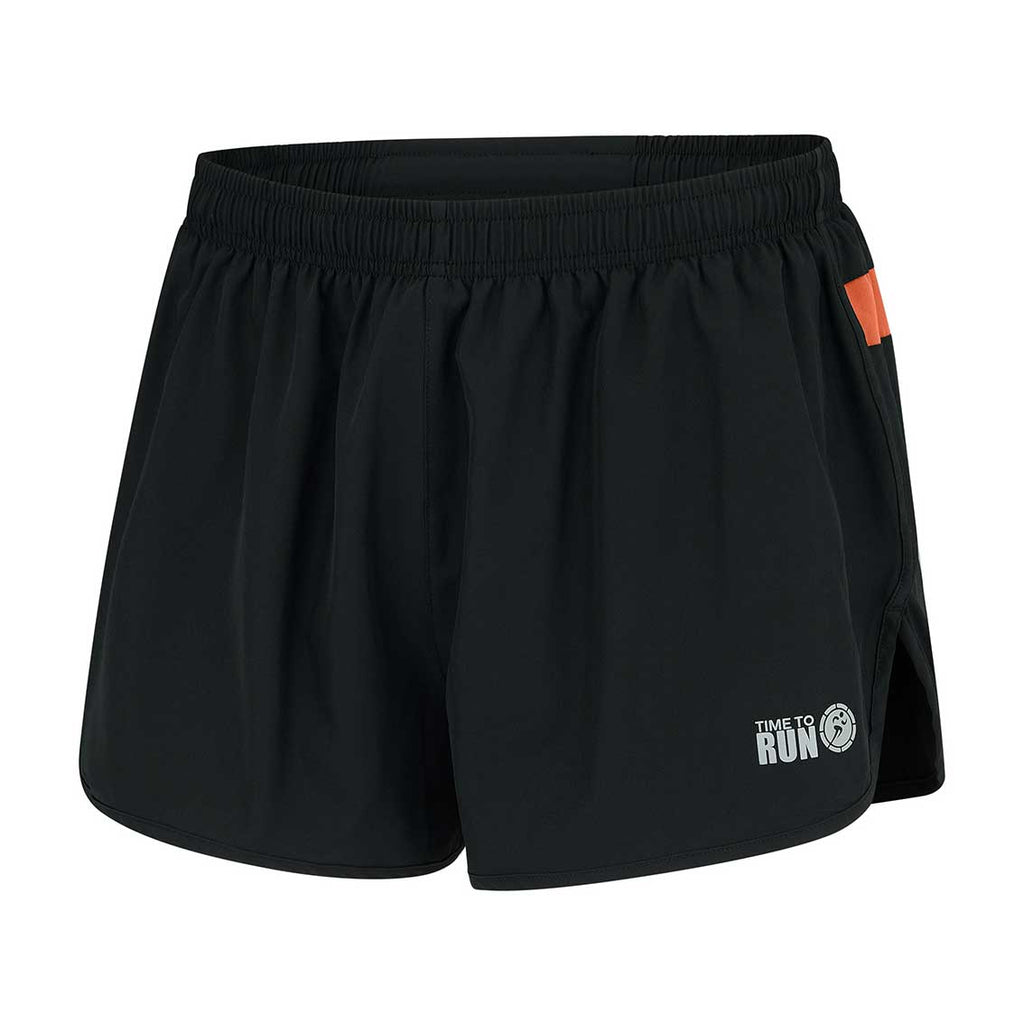 Men's 2.5" Split Pace Spirit Running/Gym/Athletic Shorts-Black/Terracotta