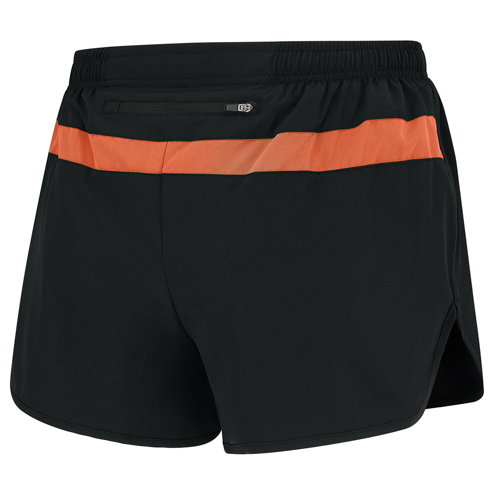 Men's 2.5" Split Pace Spirit Running/Gym/Athletic Shorts-Black/Terracotta
