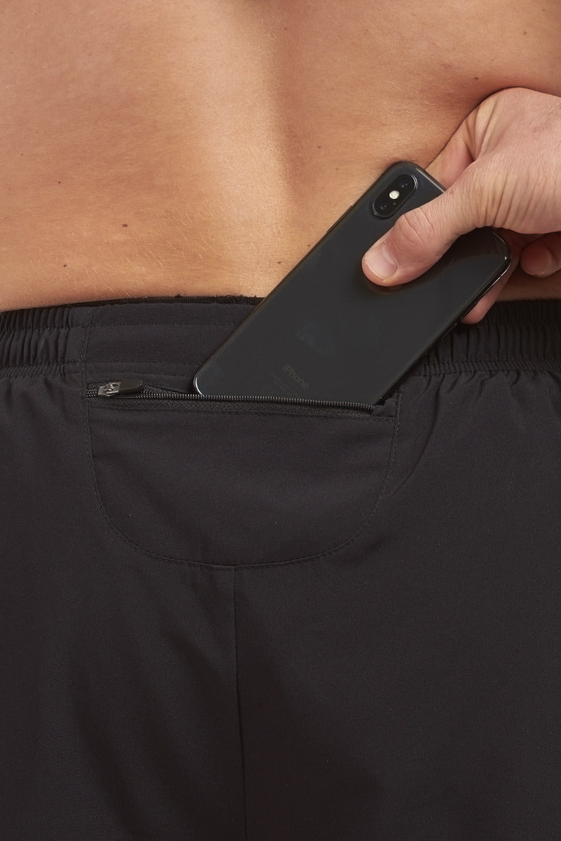 Men's 2.5" Split Pace Spirit Running/Gym/Athletic Shorts-Black