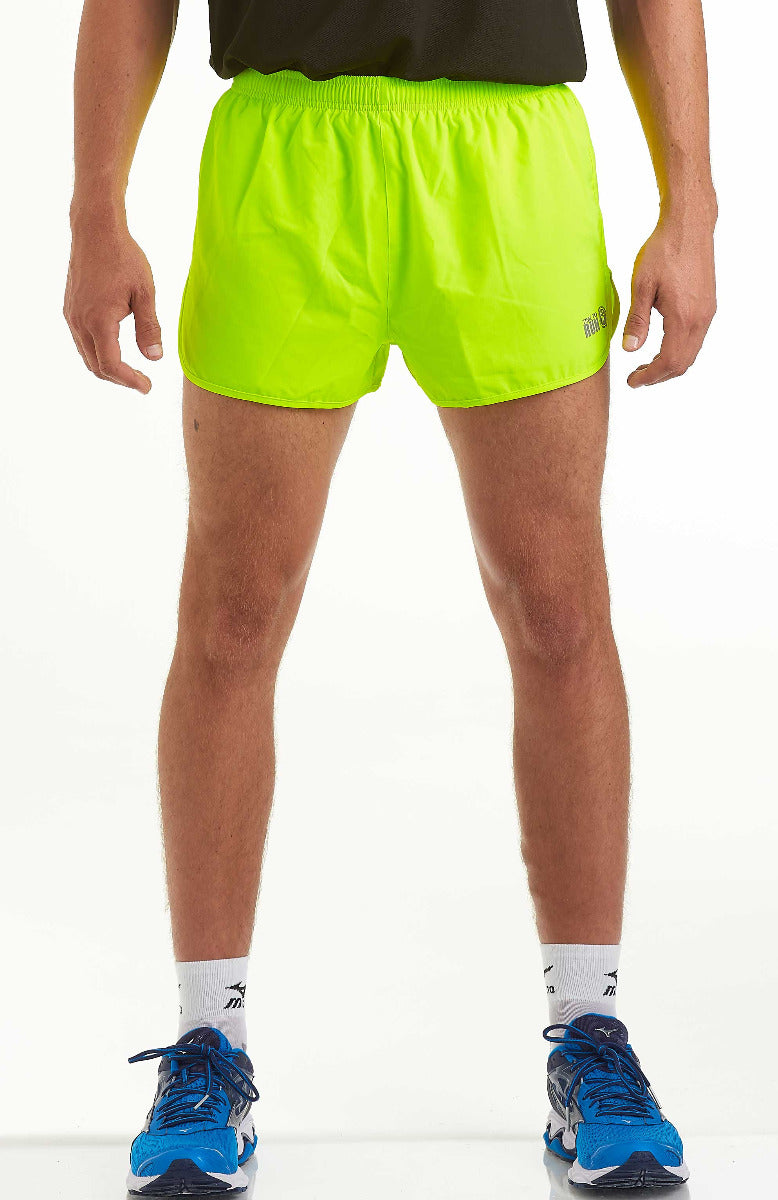Men's 2.5" Split Pace Spirit Running/Gym/Athletic Shorts-Lime