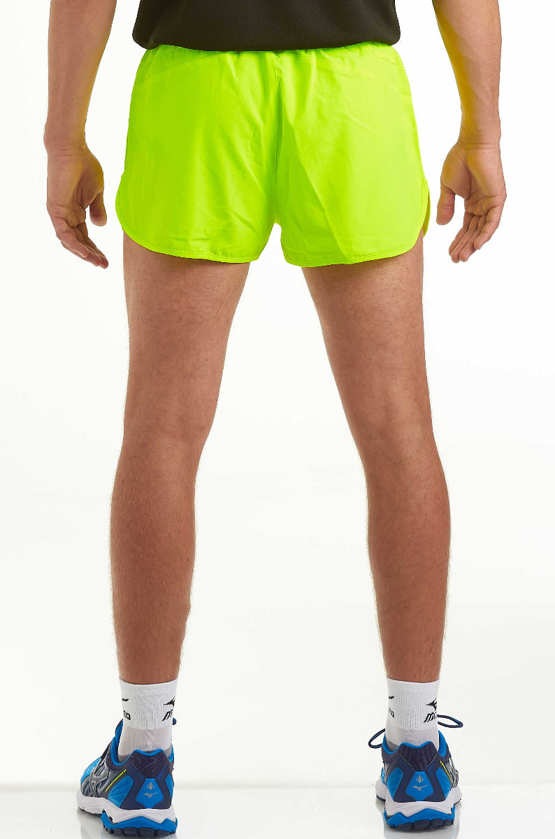 Men's 2.5" Split Pace Spirit Running/Gym/Athletic Shorts-Lime