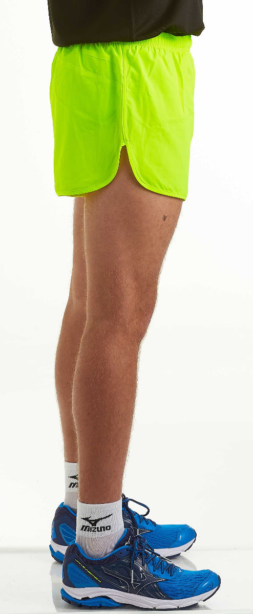 Men's 2.5" Split Pace Spirit Running/Gym/Athletic Shorts-Lime