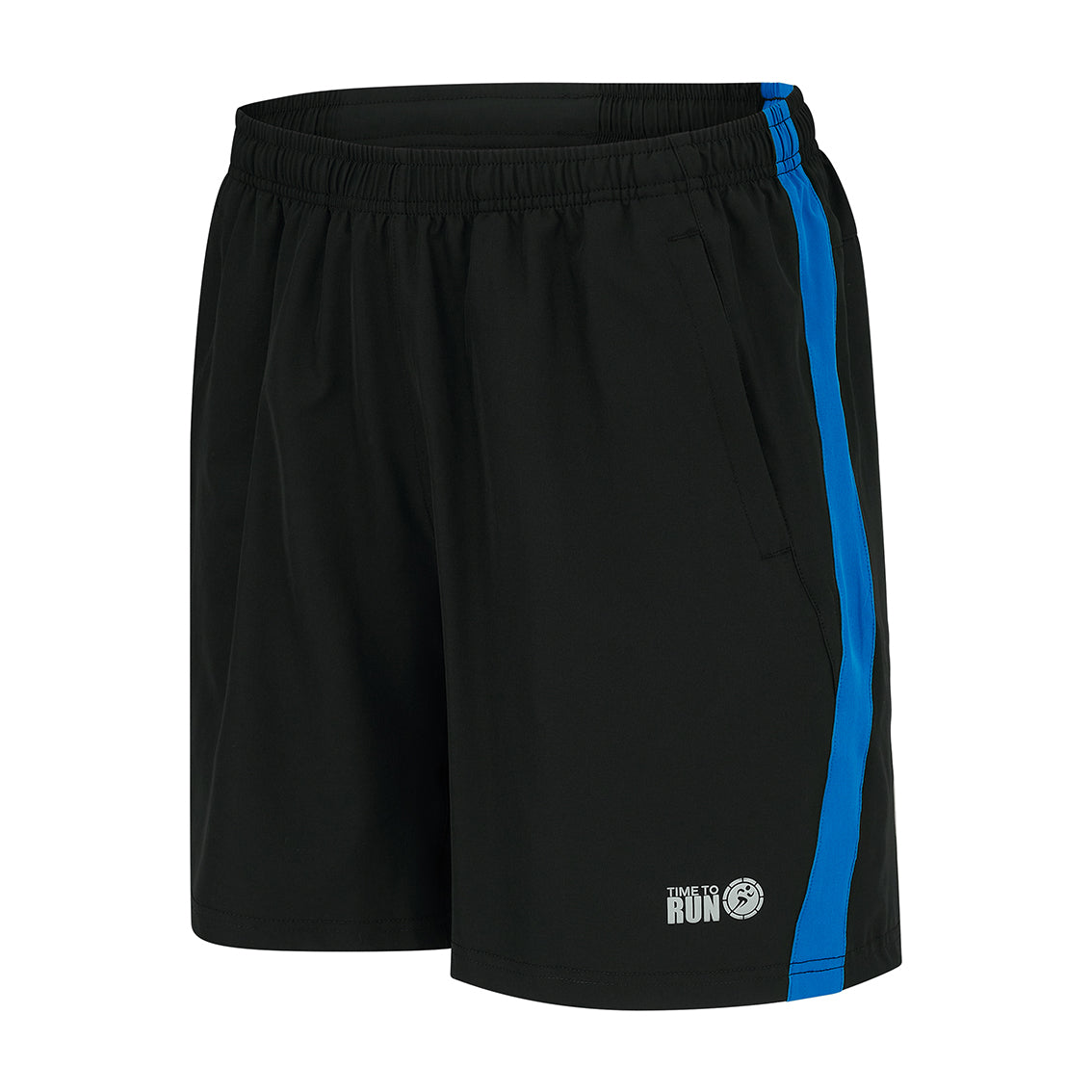 Men's Trail Spirit Running Shorts With Side And Rear Pockets-Black/Caspian Blue