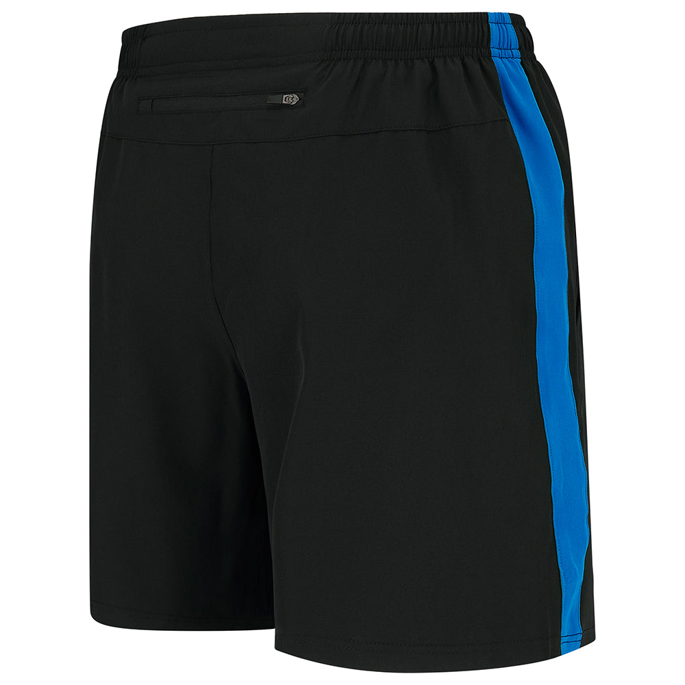 Men's Trail Spirit Running Shorts With Side And Rear Pockets-Black/Caspian Blue