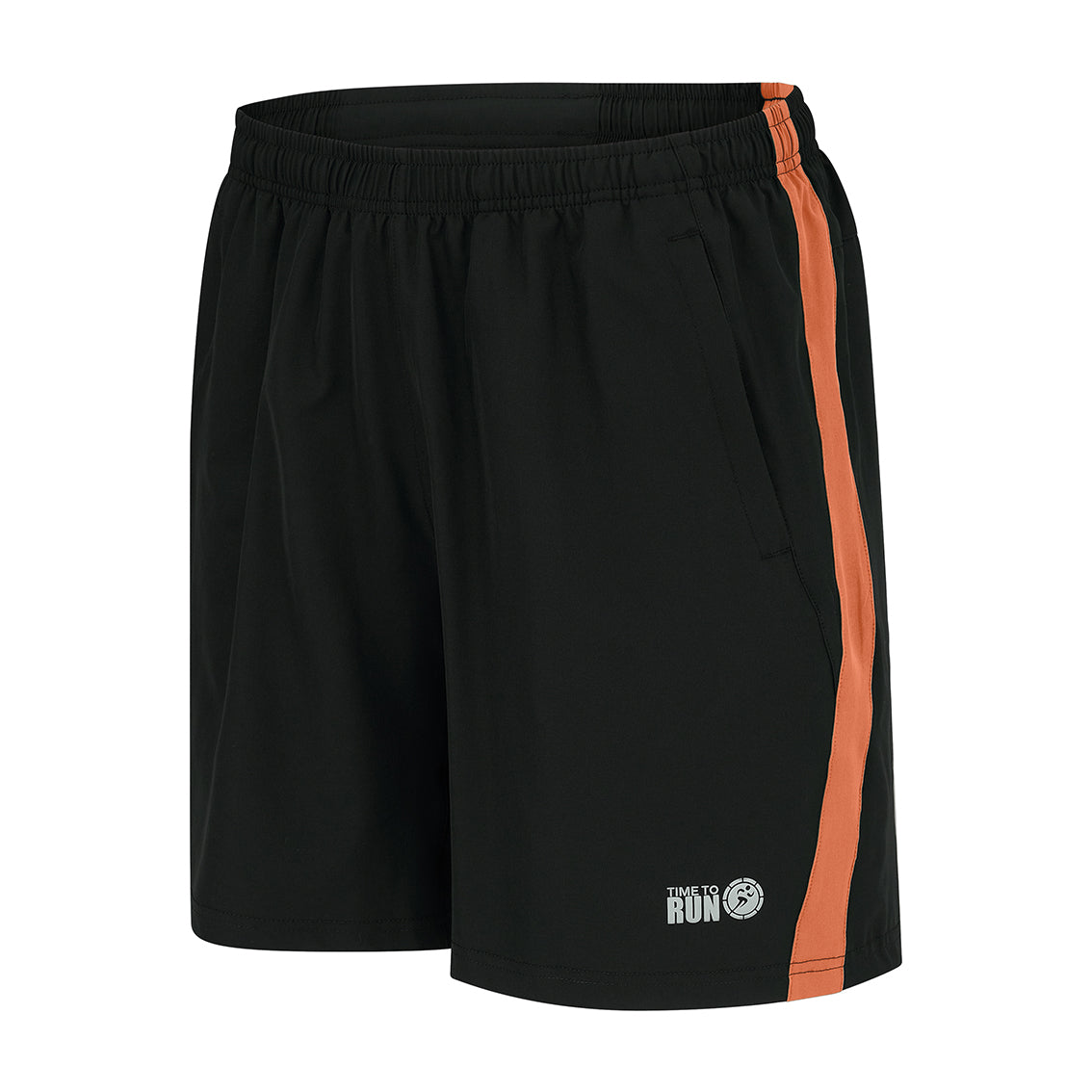 Men's Trail Spirit Running Shorts With Side And Rear Pockets-Black/Terracotta