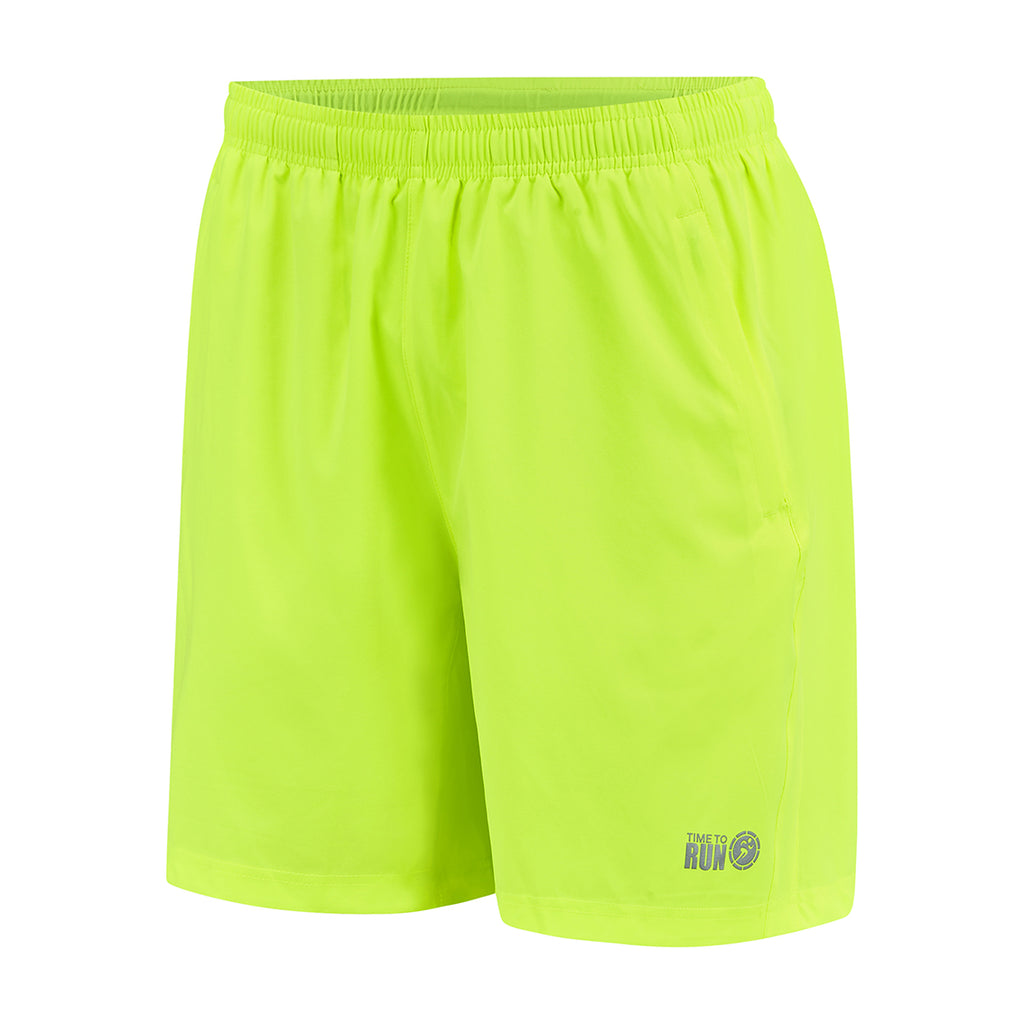 Men's Trail Spirit Running Shorts With Side And Rear Pockets-Lime
