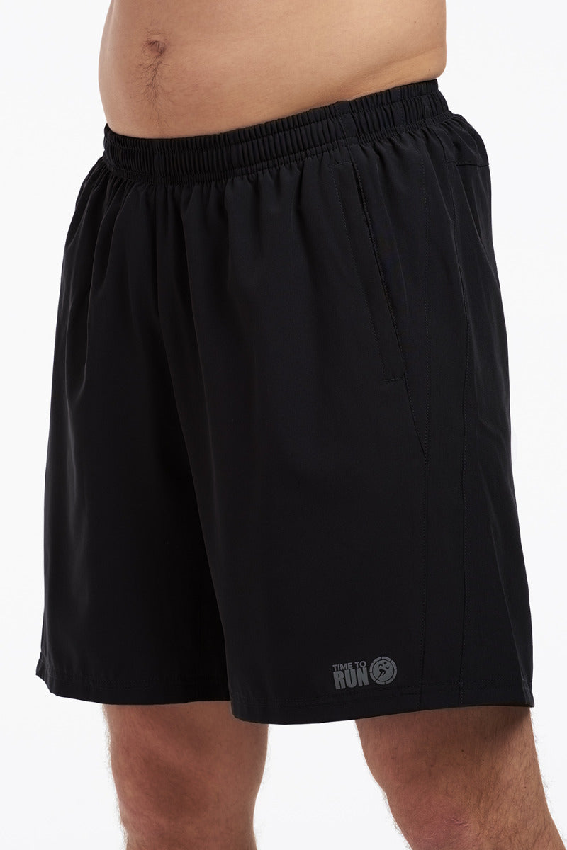 Men's Trail Spirit Running Shorts With Side And Rear Pockets-Black