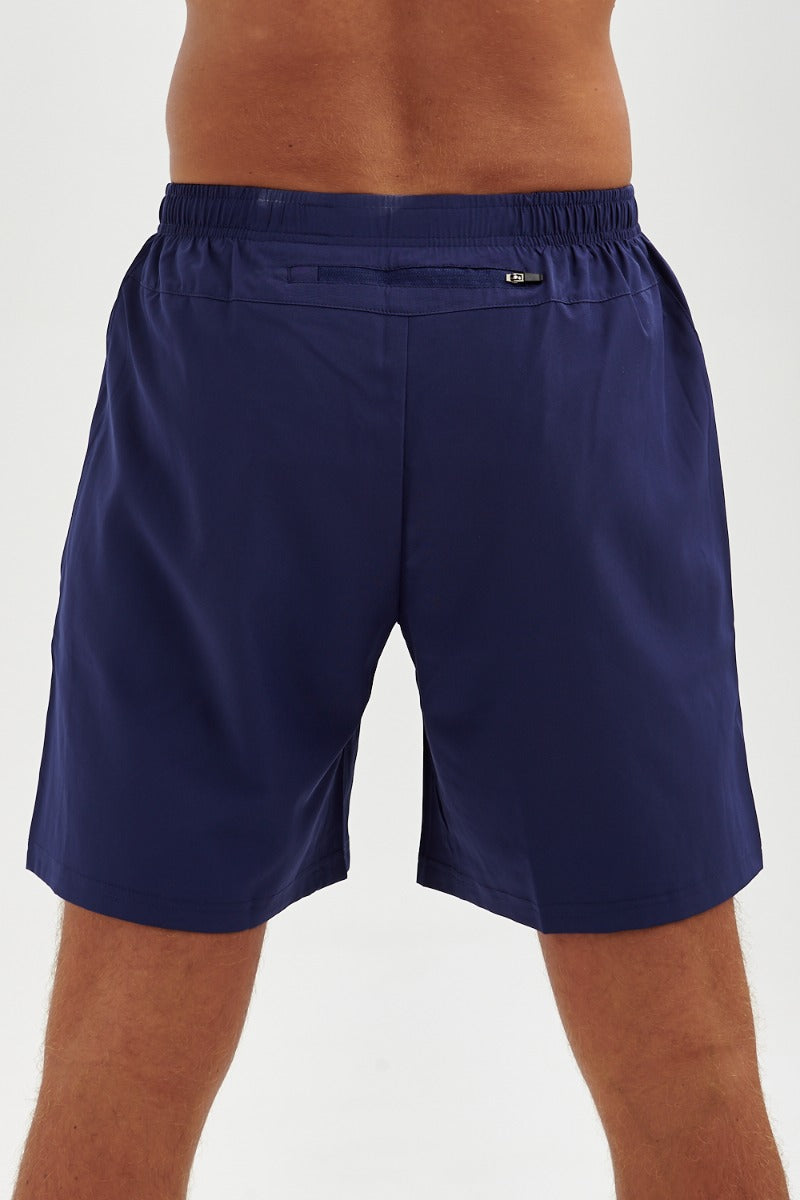 Men's Trail Spirit Running Short With Rear And Side Pockets-Midnight Blue