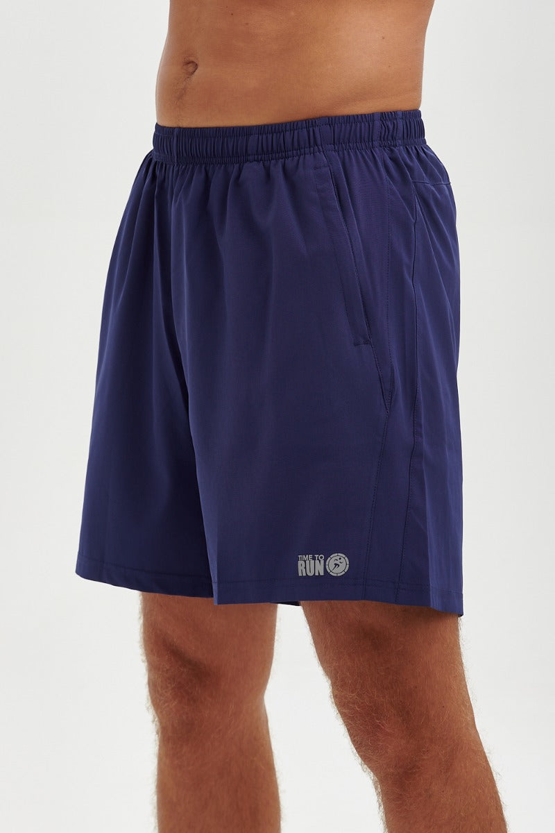 Men's Trail Spirit Running Short With Rear And Side Pockets-Midnight Blue