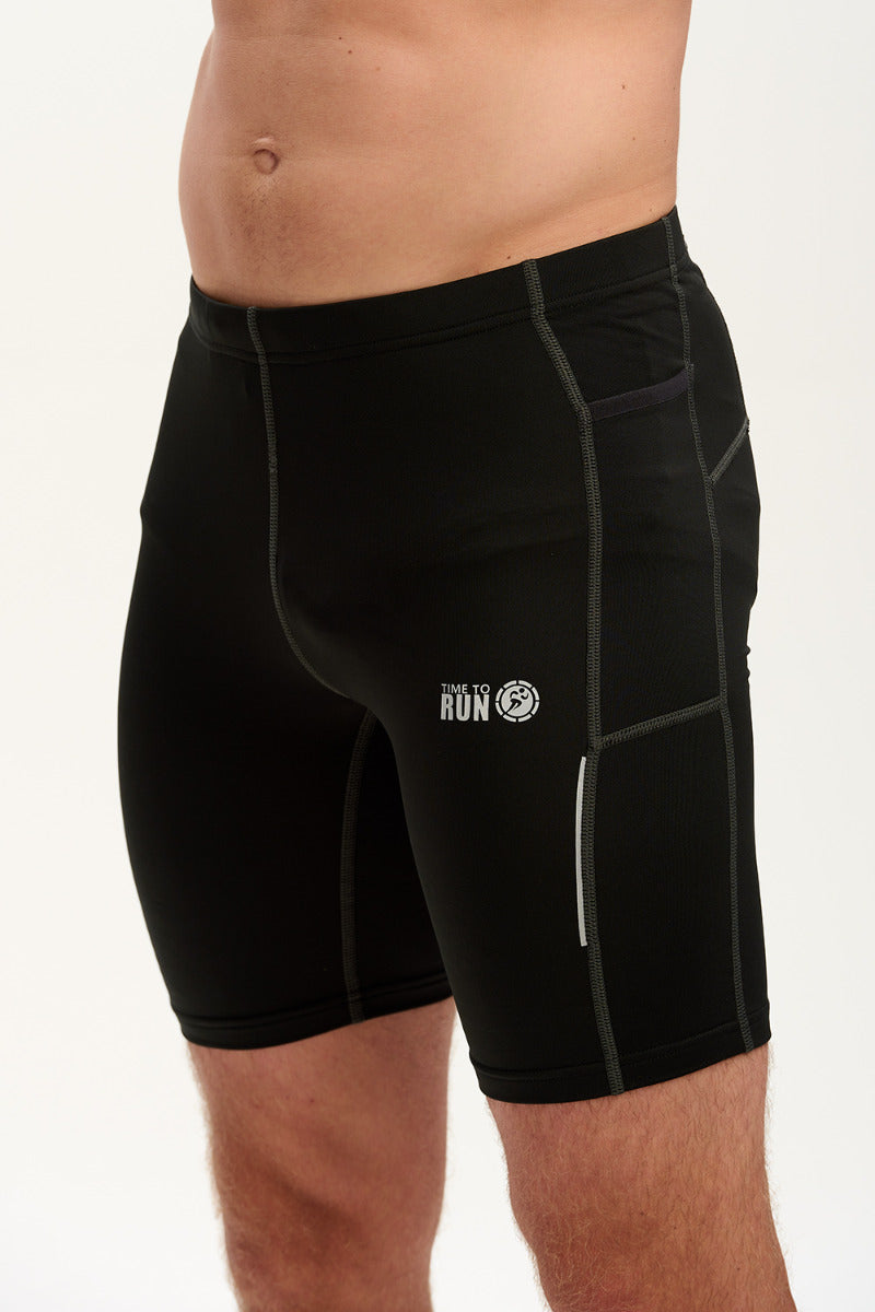 Men's Compression Half Tights - Black