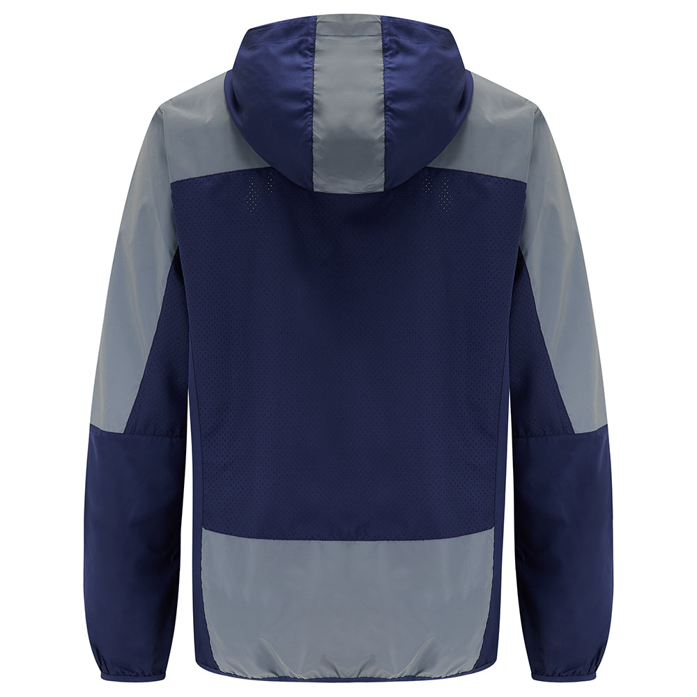 Men's Pace Spirit Reflective Running Jacket - Lightweight Windproof Reflective Trim & Pocket - Peacoat