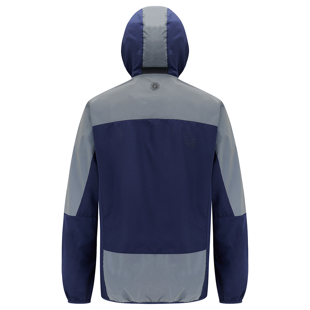 Men's Pace Spirit Reflective Running Jacket - Lightweight Windproof Reflective Trim & Pocket - Peacoat