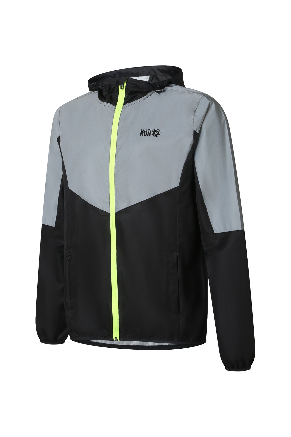 Men's Windproof Reflective Jacket - Black