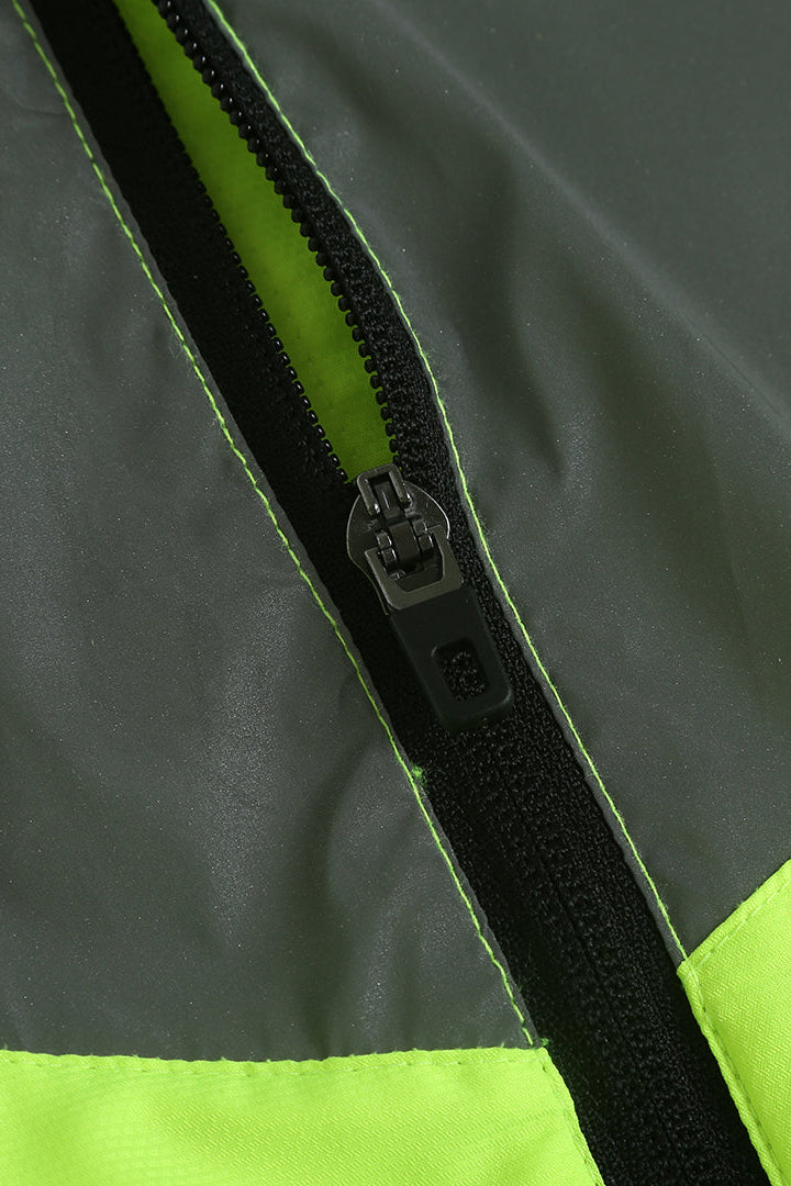 Men's Windproof Reflective Jacket - Lime Green