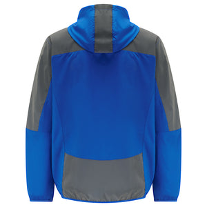 Men's Windproof Reflective Hooded Running Jacket - Blue Grey