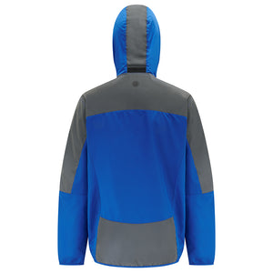 Men's Windproof Reflective Hooded Running Jacket - Blue Grey
