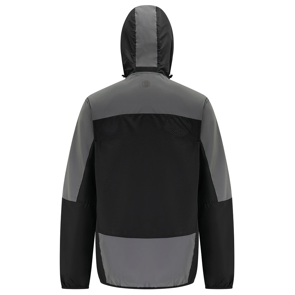 Men's Pace Spirit Reflective Running Jacket - Lightweight Windproof Reflective Trim & Pocket - Jet