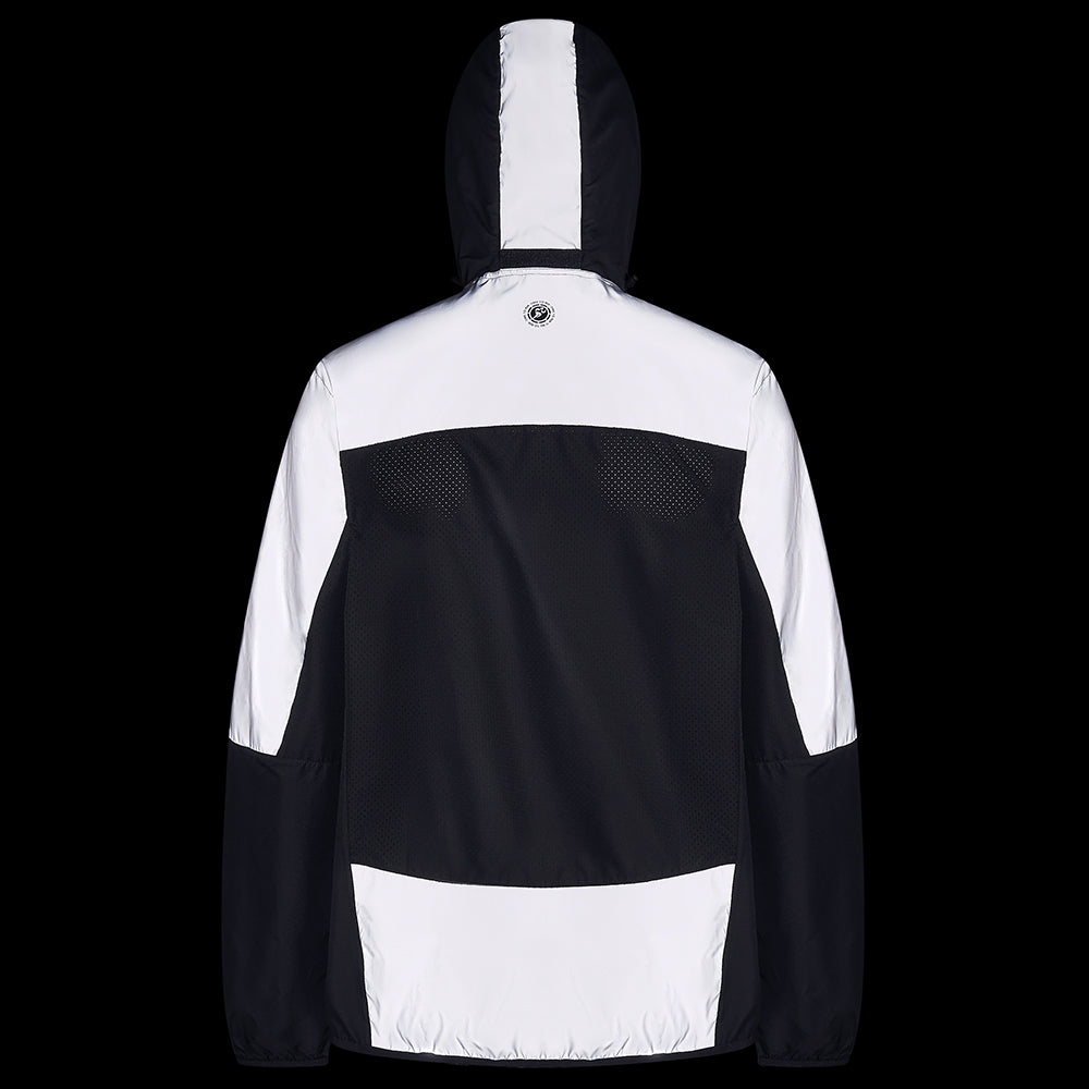 Men's Pace Spirit Reflective Running Jacket - Lightweight Windproof Reflective Trim & Pocket - Jet