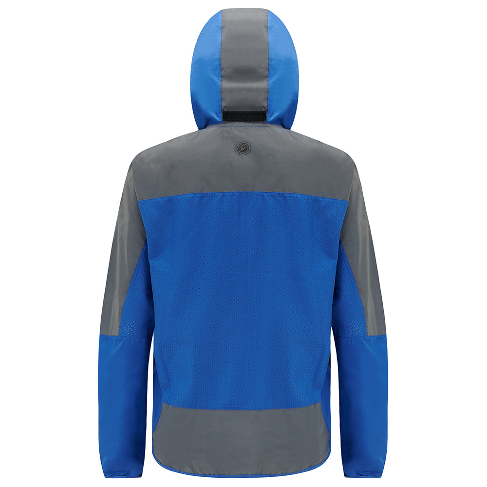 Women's Running Jacket With Hood - Windproof Reflective High Vis & Lightweight - New Blue