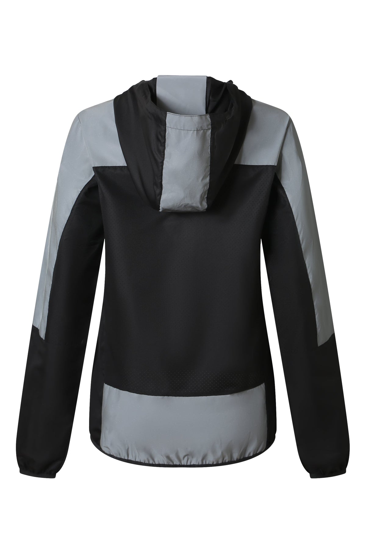 Women's Windproof High-Visibility Jacket - Black/Lime