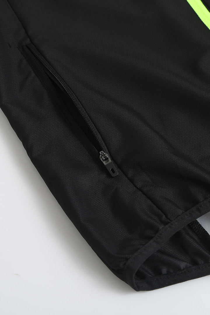 Women's Windproof High-Visibility Jacket - Black/Lime